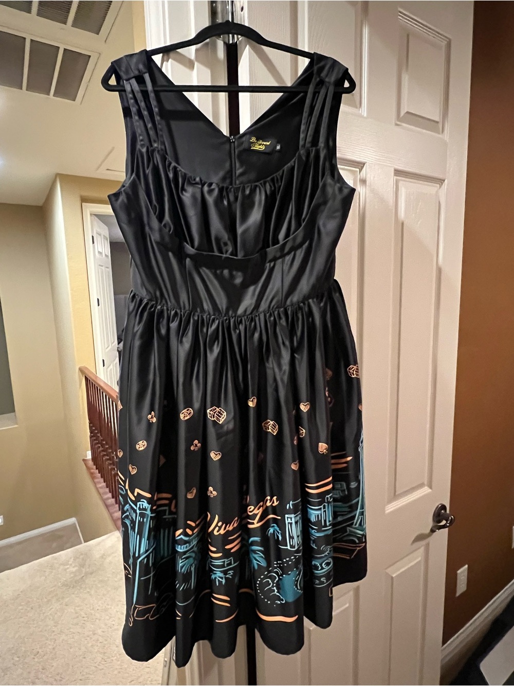 Black ‘Viva Las Vegas’ Print  Dress